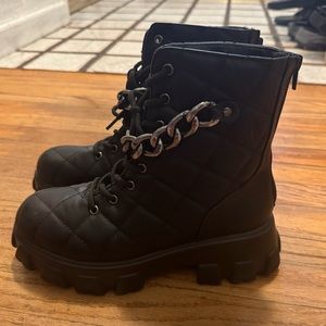 Black Chained Platform Boots
